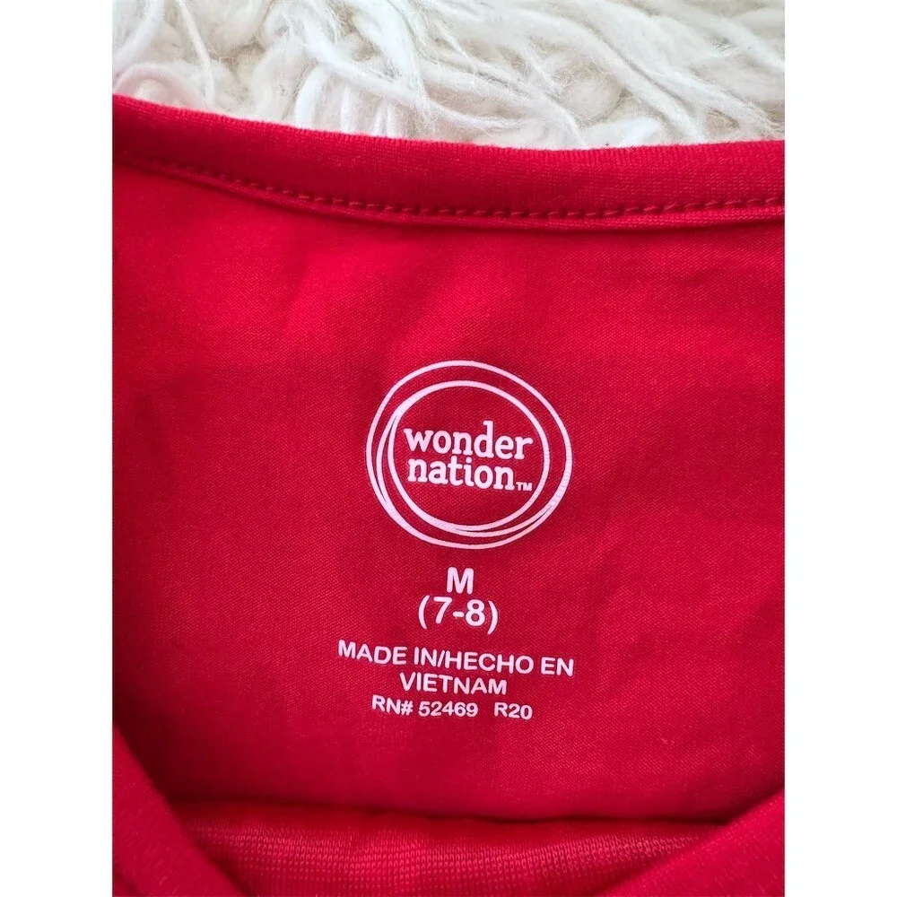 Wonder Nation Girls Dress Size M 7-8 Red Sequin Shift Short Sleeve